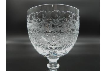 フランス　バカラ　Baccarat　ローハン　蔓草模様が全面に施された優雅なデザイン!　グラス2点セット(ワイン、リキュール、フルレッドクリスタルガラス)(R-060665)