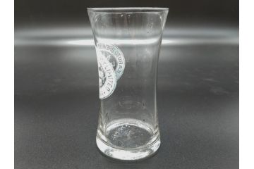 戦前　当時物　カブトビールのロゴがクールな鼓型グラス(和ガラス、コップ)(R-060666)