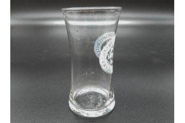 戦前　当時物　カブトビールのロゴがクールな鼓型グラス(和ガラス、コップ)(R-060666)
