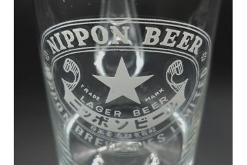 戦前　当時物　エビスビール　ニッポン　アサヒ　ノスタルジックな雰囲気漂うジョッキ3点(グラス、コップ、ピッチャー、ヱビス)(R-060667)