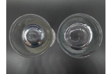 戦前　当時物　アサヒビール　キリンラガービール　ノスタルジックな雰囲気漂うコップ3点セット(ラッパ型グラス)(R-060668)