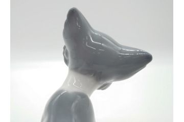 リヤドロ　LLADRO　首をかしげた愛らしい少女　しなやかなフォルムが美しい猫　花籠　リンダ　合計2点セット(フィギュリン、オブジェ、箱なし)(R-060672)