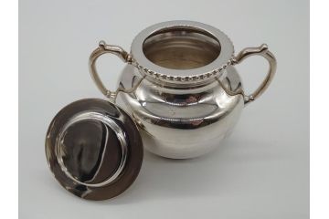 ビンテージ　気品溢れる銀製のティーセット　Anaya　スターリング925　MEXICO(トレー、ティーポット、シュガー、クリーマー、ヴィンテージ)(R-060674)