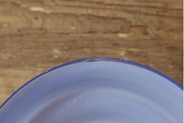 和製アンティーク　大正〜昭和初期　ブルーカラーの色ガラスシェードが空間のアクセントになるペンダントライト(和ガラス、被せガラス、電笠、天井照明、吊り下げ照明)(R-060676)