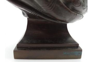 アンティーク　鳥と女性　髪飾りの一つ一つまで美しい!豊かな表情が魅力のブロンズ像(オブジェ、アルベールエルネスト?)(R-060683)
