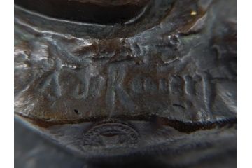 アメリカ製　少年と犬　微笑ましい一瞬を切り取った様なブロンズ像(RUNER、オブジェ)(R-060685)