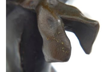 アメリカ製　少年と犬　微笑ましい一瞬を切り取った様なブロンズ像(RUNER、オブジェ)(R-060685)