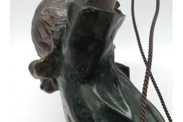 アメリカ製　少年と犬　微笑ましい一瞬を切り取った様なブロンズ像(RUNER、オブジェ)(R-060685)