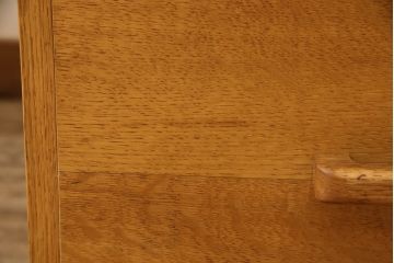 中古　高級品!!　国産手造り　分厚いナラ無垢材が使われた、あたたかみが感じられる大型両袖机(ニーホールデスク、サイドボード、テーブル、在宅ワーク用、在宅用、ワークデスク、オフィスデスク、作業台)(定価推定約65万円)(R-060690)