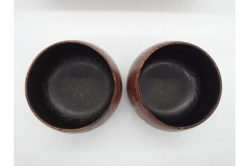 古い　虹色光沢が美しい螺鈿碁笥　碁石(蛤、那智黒、囲碁、箱付)(R-060705)