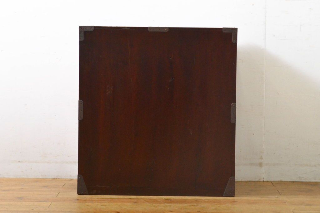 和製アンティーク 超美品!! 明治大正期 味を増した打ち出し金具が重厚な雰囲気を醸し出す庄内小箪笥(庄内箪笥、引き出し、サイドチェスト、収納箪笥)(R-060722)