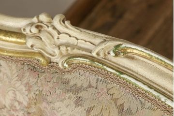 中古　イタリア高級家具　SILIK(シリック)　ロココ調　優雅で上品な空間づくりにぴったりな1人掛けソファ(一人掛けソファ、1P、アームソファ)(定価約60万円)(R-060724)