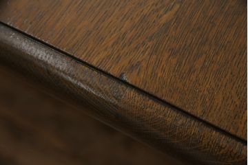 イギリスアンティーク　オーク材　脚の凝った彫刻が魅力的な伸長式ダイニングテーブル(エクステンションテーブル、ドローリーフテーブル、4人掛け、6人掛け、食卓)(R-060725)