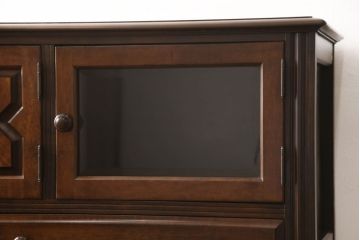 和製ビンテージ　ナッツファニチャー　力強い彫刻が目を惹く民芸風サイドボード(ヴィンテージ、サイドキャビネット、戸棚、収納棚、食器棚、カップボード)(R-060726)