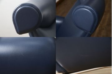 中古　デンマーク　Hans J Wegner(ハンス・J・ウェグナー)デザイン　EJ 100　ユニークなデザインが空間のアクセントになる本革オックスチェア(1人掛けソファ、サロンチェア、1P、レザー、北欧)(定価約170万円)(R-060733)