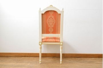 中古　超美品　イタリア高級家具　Mario Colciago&Figli(マリオ・コルチャゴ)　ロココ調　空間を華やかに彩るエレガントなダイニングチェア(サロンチェア、椅子、イス)(定価約24万円)(R-060738)