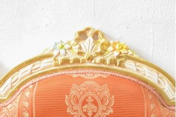 中古　超美品　イタリア高級家具　Mario Colciago&Figli(マリオ・コルチャゴ)　ロココ調　空間を華やかに彩るエレガントなダイニングチェア(サロンチェア、椅子、イス)(定価約24万円)(R-060739)