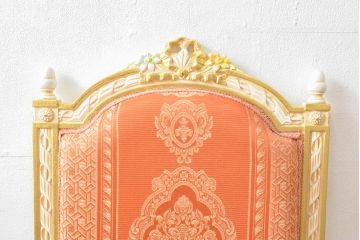 中古　超美品　イタリア高級家具　Mario Colciago&Figli(マリオ・コルチャゴ)　ロココ調　空間を華やかに彩るエレガントなダイニングチェア(サロンチェア、椅子、イス)(定価約24万円)(R-060739)