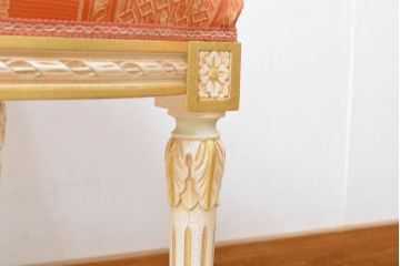 中古　超美品　イタリア高級家具　Mario Colciago&Figli(マリオ・コルチャゴ)　ロココ調　空間を華やかに彩るエレガントなダイニングチェア(サロンチェア、椅子、イス)(定価約24万円)(R-060739)