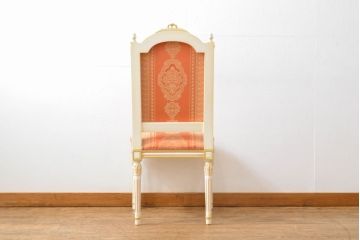 中古　超美品　イタリア高級家具　Mario Colciago&Figli(マリオ・コルチャゴ)　ロココ調　空間を華やかに彩るエレガントなダイニングチェア(サロンチェア、椅子、イス)(定価約24万円)(R-060739)