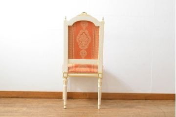 中古　超美品　イタリア高級家具　Mario Colciago&Figli(マリオ・コルチャゴ)　ロココ調　空間を華やかに彩るエレガントなダイニングチェア(サロンチェア、椅子、イス)(定価約24万円)(R-060740)