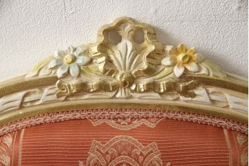 中古　超美品　イタリア高級家具　Mario Colciago&Figli(マリオ・コルチャゴ)　ロココ調　空間を華やかに彩るエレガントなアームチェア(ダイニングチェア、サロンチェア、椅子、イス)(定価約30万円)(R-060742)