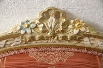 中古　超美品　イタリア高級家具　Mario Colciago&Figli(マリオ・コルチャゴ)　ロココ調　空間を華やかに彩るエレガントなアームチェア(ダイニングチェア、サロンチェア、椅子、イス)(定価約30万円)(R-060743)