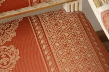 中古　超美品　イタリア高級家具　Mario Colciago&Figli(マリオ・コルチャゴ)　ロココ調　空間を華やかに彩るエレガントなアームチェア(ダイニングチェア、サロンチェア、椅子、イス)(定価約30万円)(R-060743)