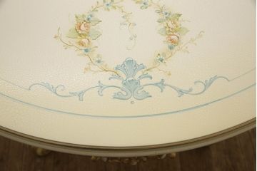 中古　超美品　イタリア高級家具　Mario Colciago&Figli(マリオ・コルチャゴ)　ロココ調　随所に施された装飾が豪華なダイニングテーブル(4人掛け、6人掛け、食卓)(定価約170万円)(R-060745)