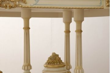 中古　超美品　イタリア高級家具　Mario Colciago&Figli(マリオ・コルチャゴ)　ロココ調　随所に施された装飾が豪華なダイニングテーブル(4人掛け、6人掛け、食卓)(定価約170万円)(R-060745)