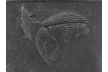 アンティーク　祥雲堂　鳥図やぷっくりしたデザインの摘みが素敵な鉄瓶(銅蓋、茶道具)(R-060751)