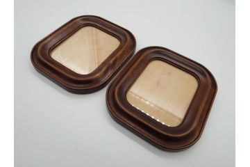 中古　松本民芸家具　深みのある色合いが素敵な額縁と丸みのあるフォルムが温もりを感じるフォトフレーム　3点セット(木製フレーム)(R-060771)