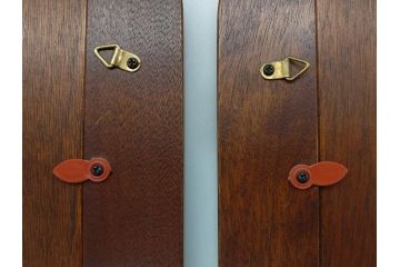 中古　松本民芸家具　深みのある色合いが素敵な額縁と丸みのあるフォルムが温もりを感じるフォトフレーム　3点セット(木製フレーム)(R-060771)