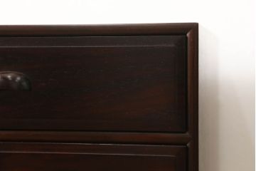 中古　美品　大阪唐木指物　総漆塗り　紫檀(シタン)　和モダンな空間づくりに取り入れやすい六段小引き出し(小物収納、卓上箪笥、チェスト)(R-060776)