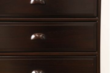 中古　美品　大阪唐木指物　総漆塗り　紫檀(シタン)　和モダンな空間づくりに取り入れやすい六段小引き出し(小物収納、卓上箪笥、チェスト)(R-060776)
