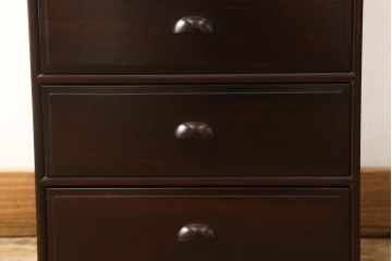 中古　美品　大阪唐木指物　総漆塗り　紫檀(シタン)　和モダンな空間づくりに取り入れやすい六段小引き出し(小物収納、卓上箪笥、チェスト)(R-060776)