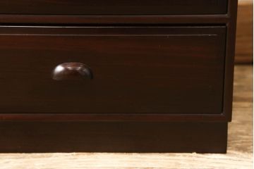 中古　美品　大阪唐木指物　総漆塗り　紫檀(シタン)　和モダンな空間づくりに取り入れやすい六段小引き出し(小物収納、卓上箪笥、チェスト)(R-060776)