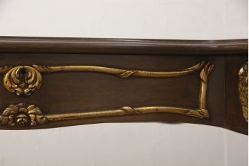 中古　美品　イギリス高級品　THEODORE ALEXANDER(セオドア・アレキサンダー)　なめらかな曲線の猫脚や装飾が優美なデスク(テーブル、机、ワークデスク、在宅ワーク)(定価推定約110万円)(R-060781)