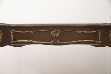 中古　美品　イギリス高級品　THEODORE ALEXANDER(セオドア・アレキサンダー)　なめらかな曲線の猫脚や装飾が優美なデスク(テーブル、机、ワークデスク、在宅ワーク)(定価推定約110万円)(R-060781)