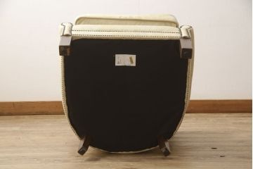中古　HALO(ハロ)　PROFESSER ARM CHAIR(プロフェッサーアームチェア)　本革　キリムとレザーのリバーシブルのクッションがかわいい1人掛けソファ(1P、椅子、イス、ラウンジチェア)(定価約16万円)(R-060783)