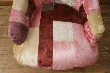 中古　美品　HALO(ハロ)　カラフルなパッチワークが個性的なアンチェア(1人掛けソファ、ラウンジチェア、アームチェア、椅子、イス)(定価約195,000円)(R-060798)
