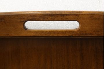 中古　オールドカリモク(karimoku)　和洋どちらのインテリアにも合わせやすい2段マガジンラック(本立て)(R-060804)