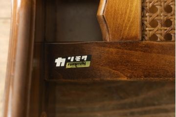 中古　オールドカリモク(karimoku)　和洋どちらのインテリアにも合わせやすい2段マガジンラック(本立て)(R-060804)