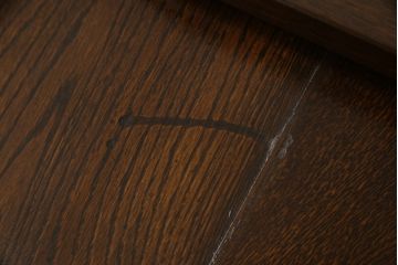 和製アンティーク　ナラ材　和洋どちらのインテリアにも合わせやすい脚付き両袖机(デスク、テーブル、ワークデスク、在宅用、在宅ワーク用、オフィスデスク)(R-060812)