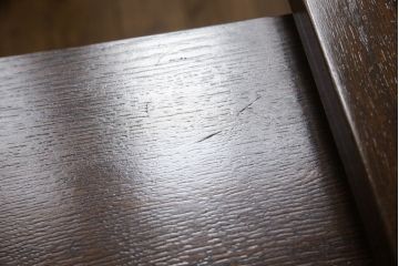 和製アンティーク　ナラ材　和洋どちらのインテリアにも合わせやすい脚付き両袖机(デスク、テーブル、ワークデスク、在宅用、在宅ワーク用、オフィスデスク)(R-060812)