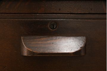 和製アンティーク　ナラ材　和洋どちらのインテリアにも合わせやすい脚付き両袖机(デスク、テーブル、ワークデスク、在宅用、在宅ワーク用、オフィスデスク)(R-060812)