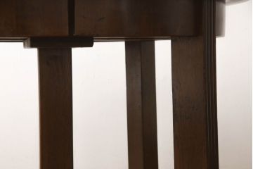和製アンティーク　昭和初期　希少デザイン　落ち着いた色味が素敵なエクステンションテーブル(ダイニングテーブル、2人掛け、4人掛け、6人掛け、食卓、丸テーブル、ラウンドテーブル)(R-060813)