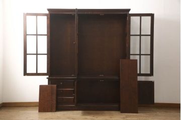 中古　神居民芸家具　和洋どちらの空間にも馴染むキャビネット(食器棚、カップボード、収納棚、戸棚)(R-060820)