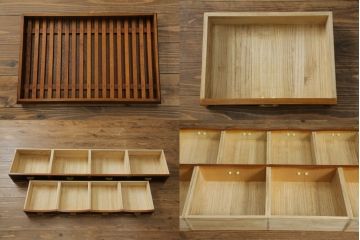 和製ビンテージ　高級工芸家具　蒔絵師　長谷川雅英　欅(ケヤキ)材　六尺　気品溢れる蒔絵や金具が美しい茶箪笥(キャビネット、茶棚、食器棚、収納棚、ヴィンテージ)(R-060821)