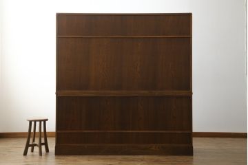 和製ビンテージ　高級工芸家具　蒔絵師　長谷川雅英　欅(ケヤキ)材　六尺　気品溢れる蒔絵や金具が美しい茶箪笥(キャビネット、茶棚、食器棚、収納棚、ヴィンテージ)(R-060821)